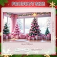 thumbnail image 1 of Pink Theme Christmas Banner Christmas Tree Design Pink Christmas Banner Gift Pattern Bow Decoration Holiday Banner for Christmas Party Indoor Celebration Family Celebration, 1 of 8