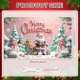 thumbnail image 1 of Pink Theme Christmas Banner Cute Merry Christmas Banner Santa Claus Design Snowman Pattern Holiday Banner for Christmas Party Indoor Decoration Home Celebration, 1 of 9