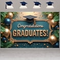 thumbnail image 1 of Pink Theme Graduation Banner Gold Stars Congrats Display Glitter Design Pink Balloons Grad Backdrop for Graduation Ceremony College Graduation Grad Party, 1 of 9