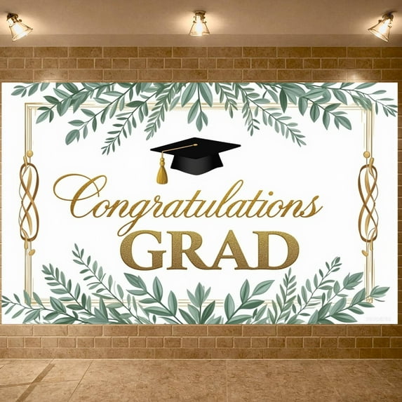 Pink Theme Graduation Banner Graduation Cap Design Grad Party Display Balloon Decoration Floral Ornament Graduation Backdrop for Graduation Ceremony Class of 2026 Party Graduation Photo Shoot