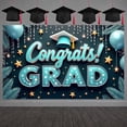 thumbnail image 1 of Pink Theme Graduation Banner Graduation Cap Grad Backdrop Colorful Balloons Congrats Lettering Graduation Background for Graduation Party College Graduation Photo Shoot, 1 of 9
