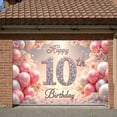 thumbnail image 1 of Pink Theme Happy 10th Birthday Banner Decor 10th Birthday Display Balloon Design Floral Accent Sparkling Birthday Backdrop for 10th Birthday Party Girls' Celebration Photo Shoot Backdrop, 1 of 9