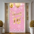 thumbnail image 1 of Pink Theme Happy 16th Birthday Banner Gold Glitter Sweet 16 Banner Decor Star Pattern 16th Birthday Party Banner for Sweet 16 Party Teen Birthday Celebration Girls Party, 1 of 9