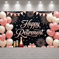 thumbnail image 1 of Pink Theme Happy Retirement Banner Gold Decor Retirement Party Display Balloon Arrangement Gift Box Design Festive Backdrop for Retirement Party Indoor Decoration Photo Backdrop, 1 of 8