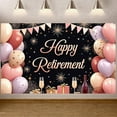 thumbnail image 1 of Pink Theme Happy Retirement Banner Gold Decor Retirement Party Display Balloon Arrangement Gift Box Design Festive Backdrop for Retirement Party Indoor Decoration Photo Backdrop, 1 of 9