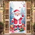 thumbnail image 1 of Pink Theme Santa Banner Reindeer Pattern Christmas Banner Gift Elements Snowflake Decor Holiday Banner for Christmas Party Family Gathering Indoor Decoration, 1 of 9