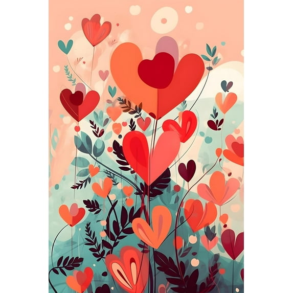 Pink Theme Wall Art - HD Image Printed Canvas Poster - Love Flowers - Great for Gift Giving or Wall Decor - Variety of Styles and Tension Graphic Effects Frameless 8x10inch
