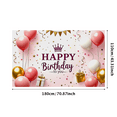 thumbnail image 1 of Pink Themed Happy Birthday Banner with Crown Element Party Decoration Backdrop for Birthday Parties Photography Props and Home Decorations, 1 of 7