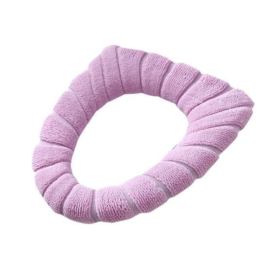 Pink Thick Plush Knit O-Ring Toilet Seat Cover, Warm Soft Fleece Lining, Elastic O-Ring Design For Toilets - Thick Plush Material, Soft Knitted Texture, Comfortable Fitting For