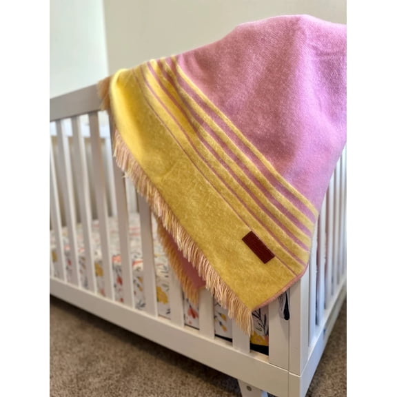 Pink Throw Blanket for Girl Room Blanket Pink Throw for Girls Room, Plush, Soft, Warm, Lightweight - Miami Pink and Yellow Throw
