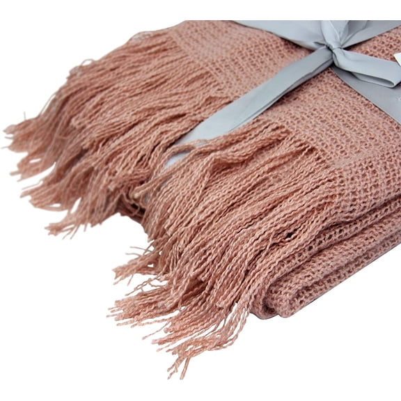 Pink Throw Blanket – 50 x 60-inch Faux Mohair Couch Throw Blanket (Pink)