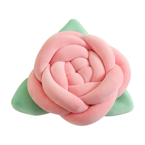 Pink Throw Pillow 11X11Inch Rose Pattern Hand Woven Decorative Cushion For Sofa Bed Chair Living Room Bedroom Home Decor Pink