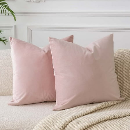 Pink Throw Pillow Covers Set of 2 with Zipper,Decorative Soft Pillow Covers for Couch Bed Sofa