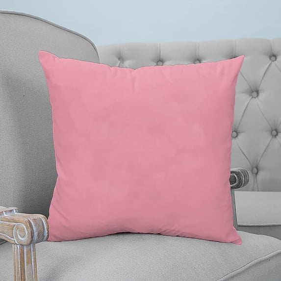 Pink Throw Pillow Covers, Soft Pillowcases with Invisible Zipper, Pure Pink Decorative Square Pillow Cushion Covers for Living Room Couch Sofa Bed 18x18 Inches