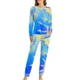 thumbnail image 1 of Pink Tie Dye Pajamas Women Colorful Art Print Cute Sleepwear Spring Two Piece Leisure Oversize Pajama Sets, 1 of 7