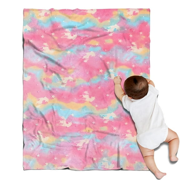 Pink Tie Dye Pattern Blanket,Comfortable Soft Flannel Throw Blanket,All Season,Warm Lightweight Blankets for Sofa Bed Couch Living Room Chair,30"x40"