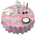 thumbnail image 1 of Pink Tie Dye Pattern Round Tablecloth 60"x60",Wrinkle Wipeable Table Cloth for Kitchen Dining Room Picnic Patio Party, 1 of 6