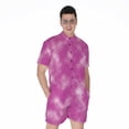 thumbnail image 1 of Pink Tie Dye Short Sleeve Men'S Rompers, Tie Dye Pattern Casual Summer Jumpsuits Outfit, 1 of 4