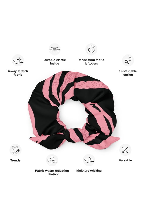 Pink Tiger Recycled Scrunchie