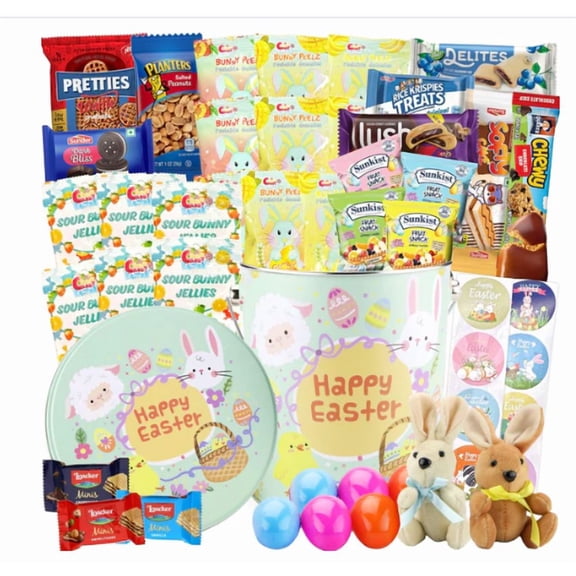 Pink Tin Easter Basket, 48 Piece
