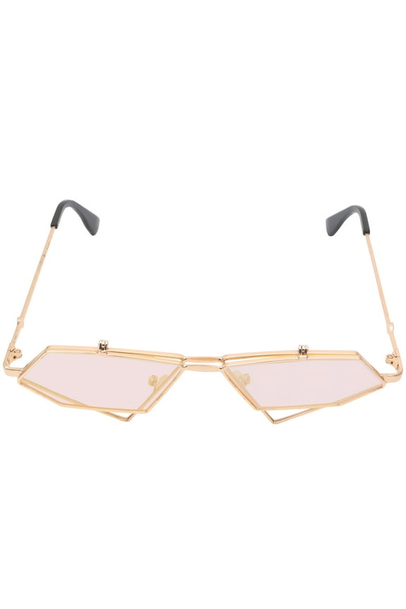 Sun Glasses Women Punk Style Eyeglasses Pink Metal 1Pcs