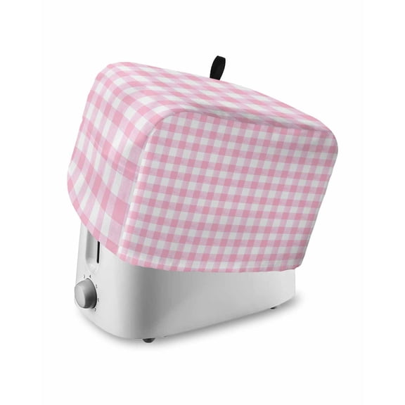 Pink Toaster Cover 4 Slice, Large Kitchen Appliance Covers, Country French Rustic Buffalo Plaid Modern Art Toaster Oven Cover with Loop, Bread Machine Cover Polyester Dust Cover Protection