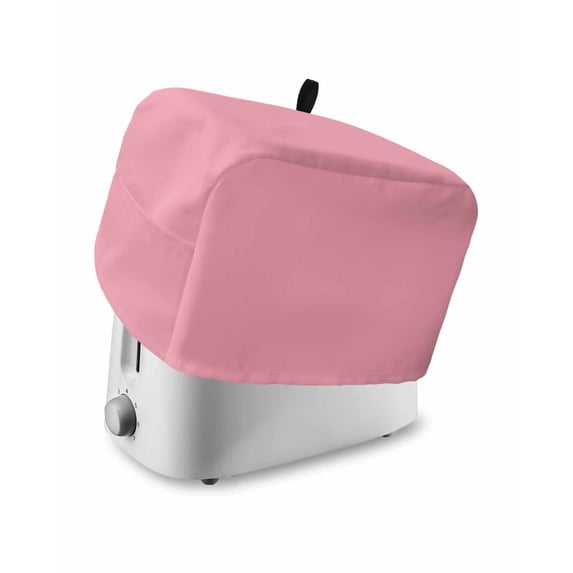 Pink Toaster Cover 4 Slice, Pure Pink Dustproof Bread Machine Oven Cover with Storage Pockets, Fits Most Kitchen Toasters Protector