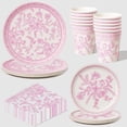 thumbnail image 1 of Pink Toile Tableware Set, 1 of 5