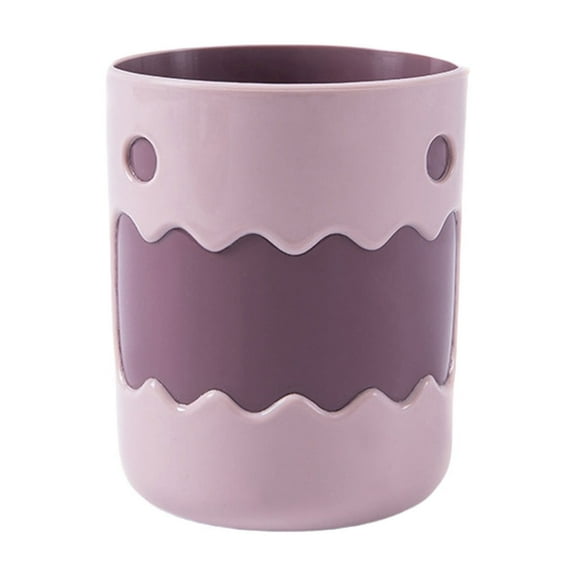 Pink Household Plastic Toothbrush Cup Creative Cute Design For Bathroom Sink Counter Organizing Oral Care Products 3.15 Inch Diameter Practical And Decorative In Pink