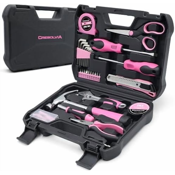 Pink Tool Kit 69 Piece Tool Kit for Women Small Basic Hand Tool Box Home Tool Set Perfect for Ladies and Girls with General Home Repairs, DIY Project,Office and College Dormitory Use$$