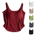 thumbnail image 1 of Pink Top , Tank Top with Bra Built In , Halter Tops for Women with Built In Bra Solid Color Summer Chest Pad Bra Integrated Slimming Sports Inner Wear Outer Wear Sleeveless Top, 1 of 7