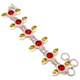 thumbnail image 1 of Pink Tourmaline & Citrine 925 Sterling Silver Bracelet 7-7.99" TB10-63, Gemstone Jewelry, Birthday Gift, Beautiful Jewelry For Woman & Girls, 1 of 1