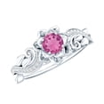 thumbnail image 1 of Rosec Jewels Pink Tourmaline Floral Ring with Diamond for Women - Nature Inspired Ring, 14K White Gold, US 12.50, 1 of 8