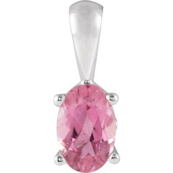 Pink Tourmaline Pendant in 14k White Gold