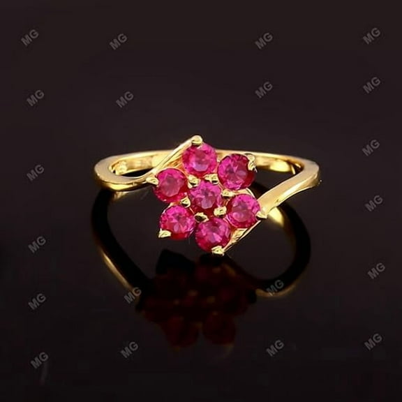 Pink Tourmaline Ring, Pink Daisy Ring, Birthstone Engagment ring, Natural Gemstone, Tourmaline for women