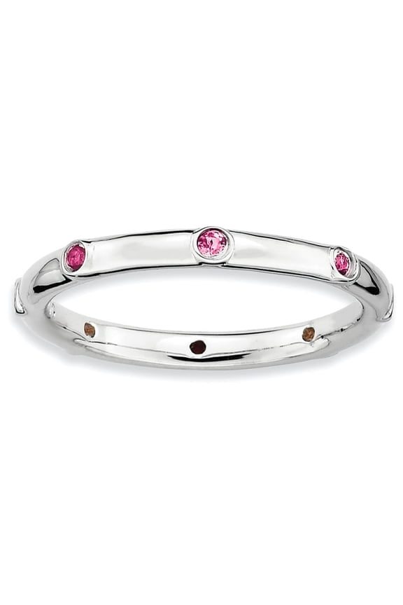 Pink Tourmaline Sterling Silver Ring