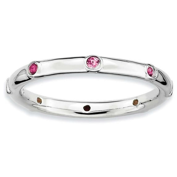 Pink Tourmaline Sterling Silver Ring