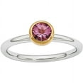 thumbnail image 1 of Pink Tourmaline Sterling Silver with Gold-Plate Ring, 1 of 6
