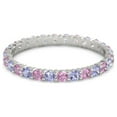 thumbnail image 1 of Pink Tourmaline With Iolite Round 2.50 MM Eternity 925 Sterling Silver Women Stacking Ring, 1 of 4