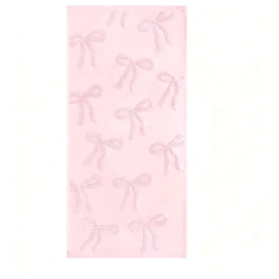 Pink Towels for Bathroom Coquette Bow Decorative Jacquard Weave Bath Decor Gift, 13.7 x 29.5 Inch