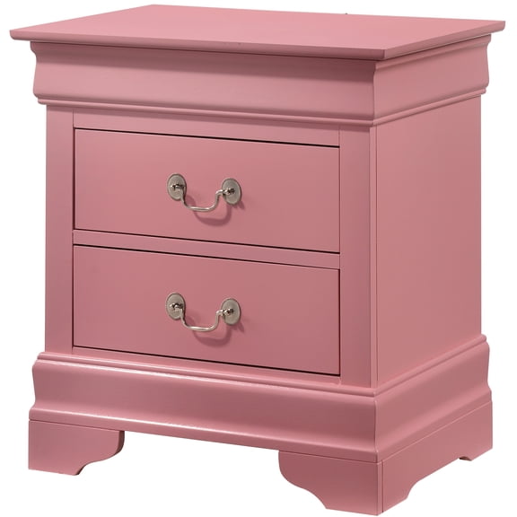 Pink Traditional Nightstand 24"h - 22"w 16"d, No Assembly, Made With Stable And Materials For Long-term Use Stability X Lasting Construction
