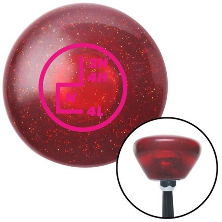 Pink Transfer Case No. 5 Red Retro Metal Flake Shift Knob with M16 x 1.5 Insert Auto Brody