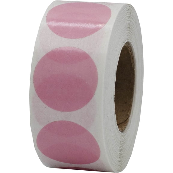Pink Transparent Circle Dot Stickers | 0.75" Inch Round | 500 Pack