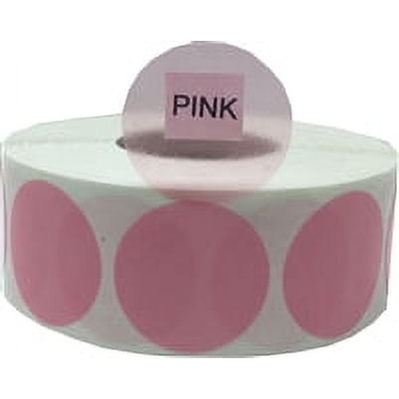 Pink Transparent Colored Circle Stickers | 1" Inch Round | 500 Pack