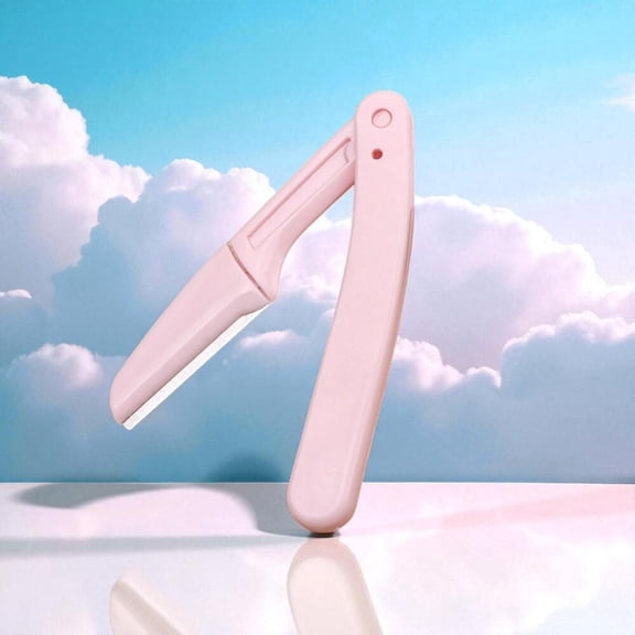 Pink Travel Folding Eyebrow Razor for Women Sharp Blade Grooming Tool