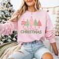 thumbnail image 1 of Pink Tree Christmas Sweatshirt, Pink Christmas Sweater, Merry Christmas Pink Tree Sweatshirt, Womens Holiday Shirt, Cute Christmas Sweater, 1 of 5