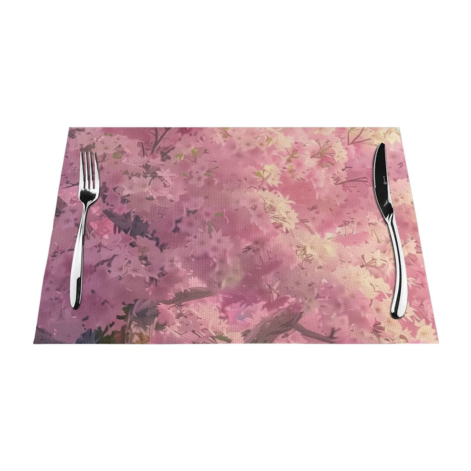 Pink Tree in Full Meal mat, heat-resistant dining table mat, washable ...