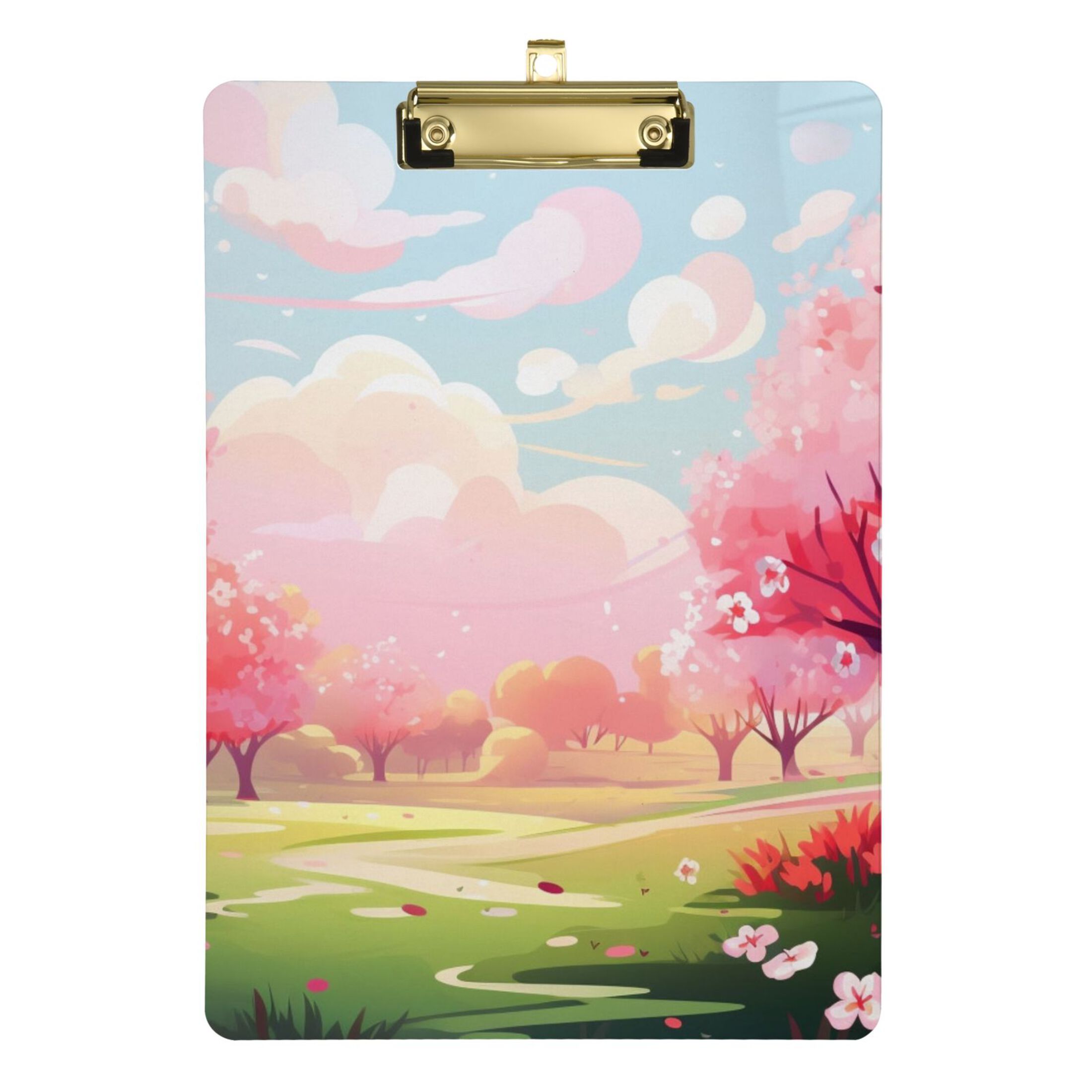 Pink Trees Acrylic Clipboards 12 x 9 Inch A4 Size with Low Profile Clip