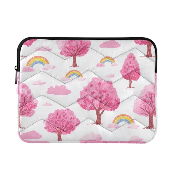 Pink Trees Rainbows Clouds Quilted Laptop Protective Cases Computer Sleeves Tablet Bags Briefcases M