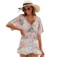 thumbnail image 1 of Pink Tribal Geometric Pattern Women's Luxury Party Dress Evening Dresses Ladies Cover Ups, 1 of 6